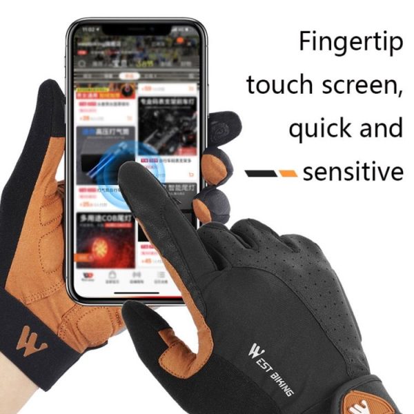 WEST BIKING YP0211197 Full-Finger Shock-Absorbing Anti-Skid Motorcycle Bike Gloves Riding Equipment, Size: L (Black Yellow) - Image 4
