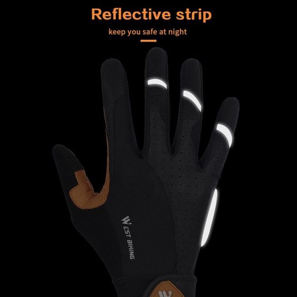 WEST BIKING YP0211197 Full-Finger Shock-Absorbing Anti-Skid Motorcycle Bike Gloves Riding Equipment, Size: L (Black Yellow) - Image 5