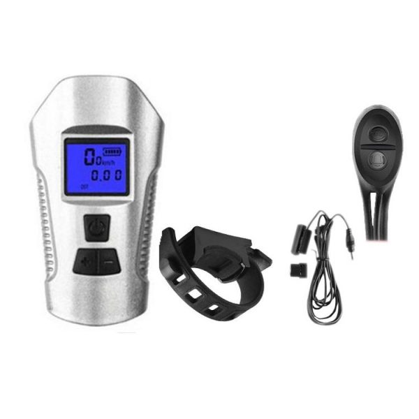 West Biking Night Riding Bicycle Light Bicycle Bell MTB Road Bicycle Light Wired Odometer, Specification: Luxurious Silver