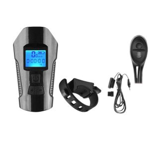 West Biking Night Riding Bicycle Light Bicycle Bell MTB Road Bicycle Light Wired Odometer, Specification: Luxurious Black
