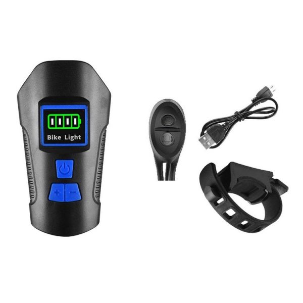 West Biking Night Riding Bicycle Light Bicycle Bell MTB Road Bicycle Light Wired Odometer, Specification: Strengthen Blue