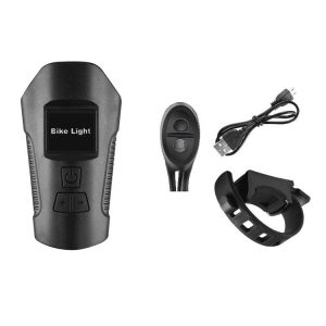 West Biking Night Riding Bicycle Light Bicycle Bell MTB Road Bicycle Light Wired Odometer, Specification: Upgrade Black