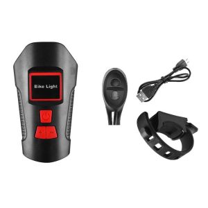 West Biking Night Riding Bicycle Light Bicycle Bell MTB Road Bicycle Light Wired Odometer, Specification: Upgrade Red