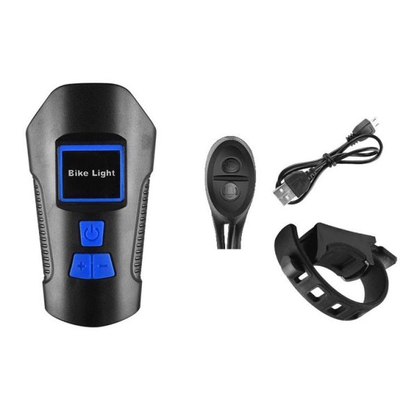 West Biking Night Riding Bicycle Light Bicycle Bell MTB Road Bicycle Light Wired Odometer, Specification: Upgrade Blue