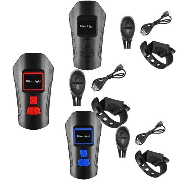 West Biking Night Riding Bicycle Light Bicycle Bell MTB Road Bicycle Light Wired Odometer, Specification: Upgrade Blue - Image 2