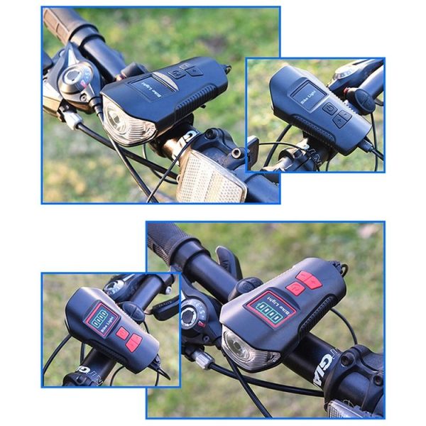 West Biking Night Riding Bicycle Light Bicycle Bell MTB Road Bicycle Light Wired Odometer, Specification: Upgrade Blue - Image 7