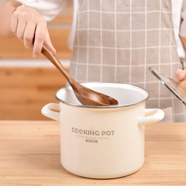 Non-Stick Pot Wood Spoon Teak Scoop Tableware Small Spoon - Image 7
