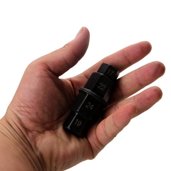 Motorcycle Wheel Axle Disassembly Tool Front Wheel Spindle Removal Wrench Disassembly Sleeve Hex Socket (Black) - Image 4