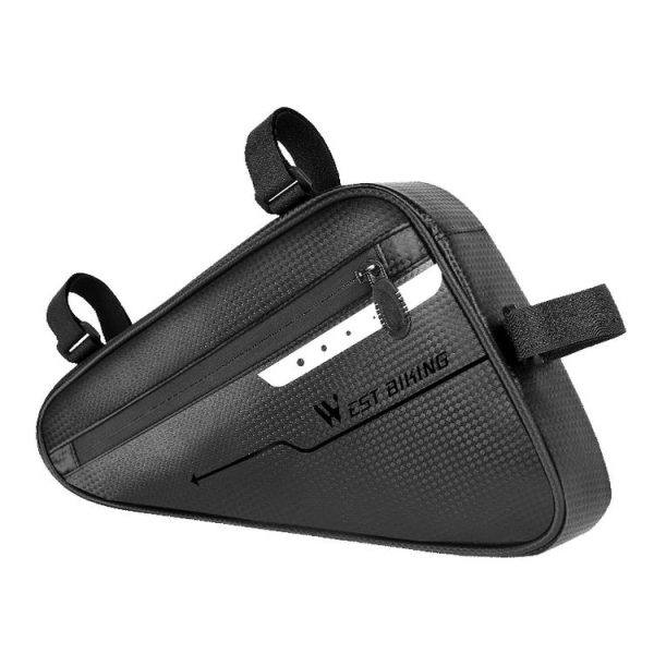 WEST BIKING Bicycle Large-Capacity Triangle Bag Waterproof Beam Bag Riding Equipment (Black) - Image 2