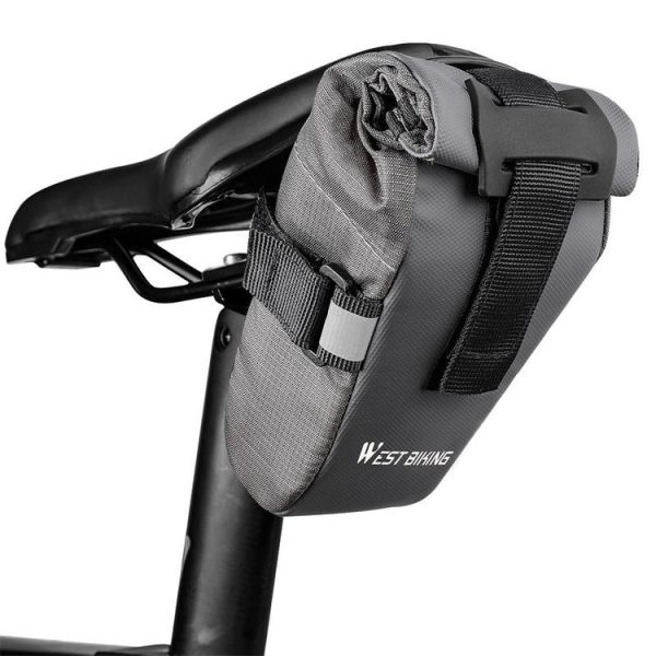 WEST BIKING YP0707249 Bicycle Folding Tail Bag Riding Equipment (Gray)