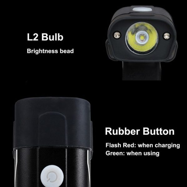 WEST BIKING YP0701181 Bicycle Headlight Mountain Bike Flashlight Strong Light Night Riding Equipment, Colour: Black - Image 6