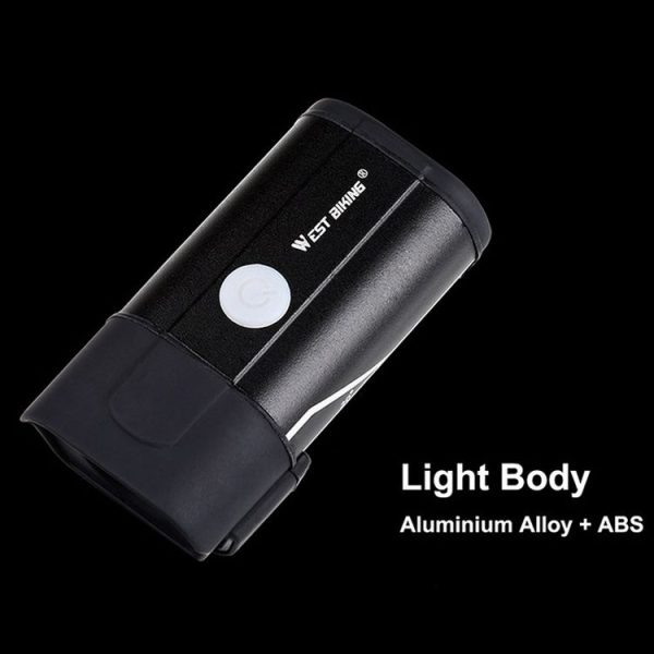 WEST BIKING YP0701181 Bicycle Headlight Mountain Bike Flashlight Strong Light Night Riding Equipment, Colour: Black - Image 8