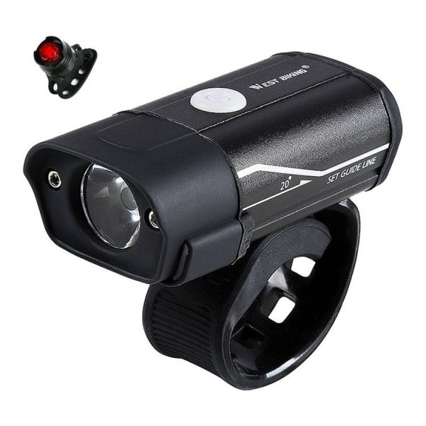 WEST BIKING YP0701181 Bicycle Headlight Mountain Bike Flashlight Strong Light Night Riding Equipment, Colour: Front Light Tail Light - Image 2