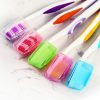50 PCS Portable Toothbrushes Head Cover Holder Travel Hiking Camping Case, Random Color Delivery - Image 3
