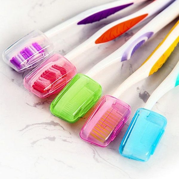 50 PCS Portable Toothbrushes Head Cover Holder Travel Hiking Camping Case, Random Color Delivery - Image 3