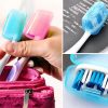 50 PCS Portable Toothbrushes Head Cover Holder Travel Hiking Camping Case, Random Color Delivery - Image 6