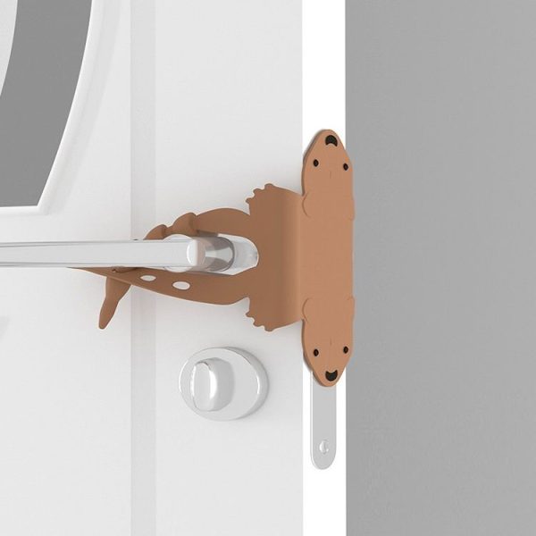 Cartoon Bear Bedroom Door Mute Lock Closed Door Anti-collision Protection Cushion (Coffee)