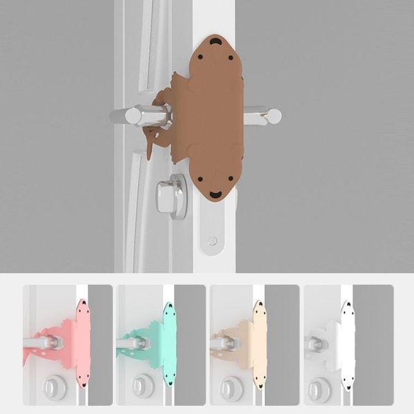 Cartoon Bear Bedroom Door Mute Lock Closed Door Anti-collision Protection Cushion (Coffee) - Image 2