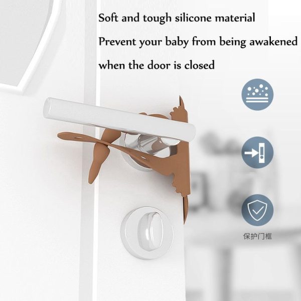Cartoon Bear Bedroom Door Mute Lock Closed Door Anti-collision Protection Cushion (Coffee) - Image 6