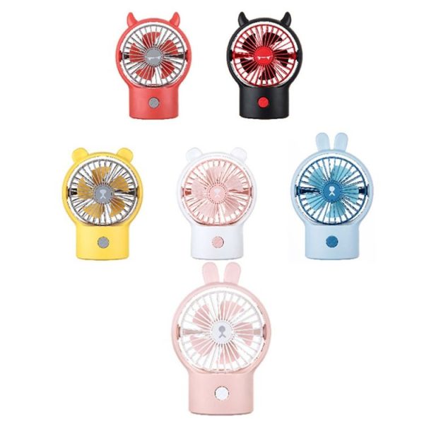 Desktop Mini Fan Strong Wind Portable Handheld Fan (Bear White) - Image 2