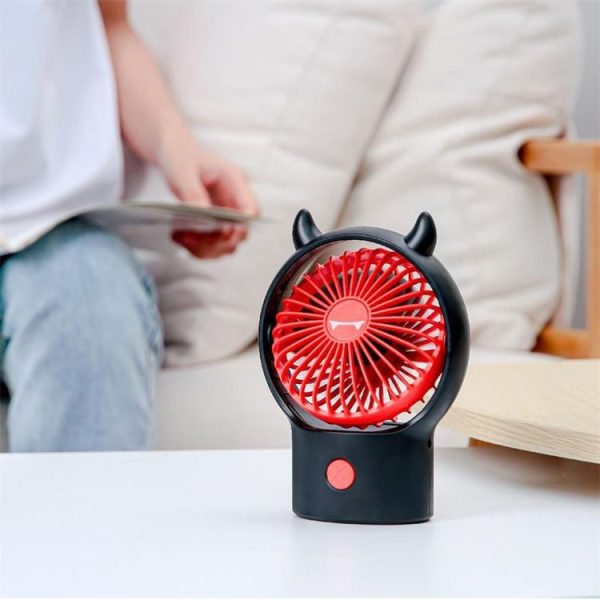 Desktop Mini Fan Strong Wind Portable Handheld Fan (Bear White) - Image 8