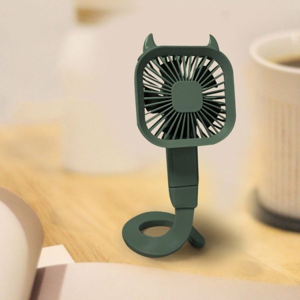 Variety Fan Handheld Suspension Twin Baby Stroller Mini Fan (Green)