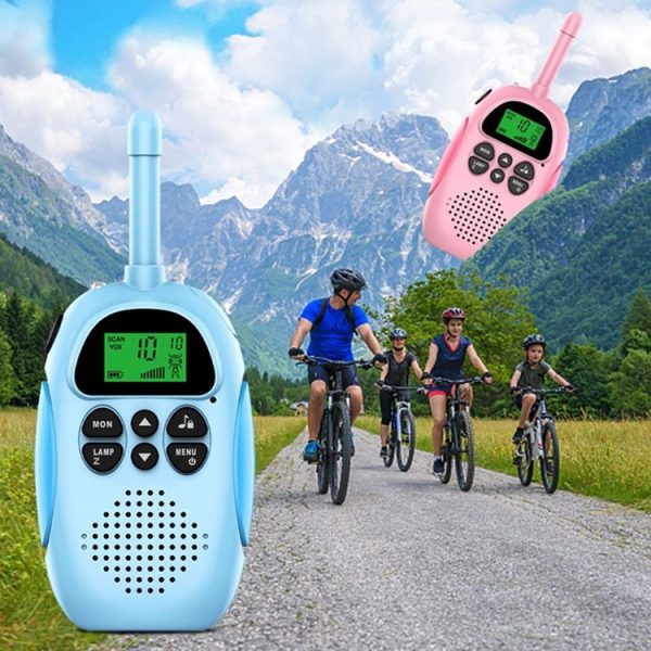 DJ100 Children Walkie-Talkie Wireless 3KM Call Outdoor Parent-Child Interactive Toy (1 Pink +1 Blue) - Image 2