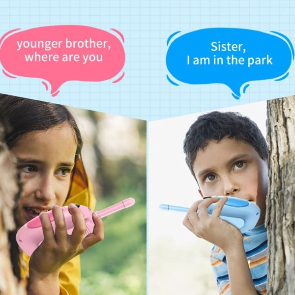 DJ100 Children Walkie-Talkie Wireless 3KM Call Outdoor Parent-Child Interactive Toy (1 Pink +1 Blue) - Image 4