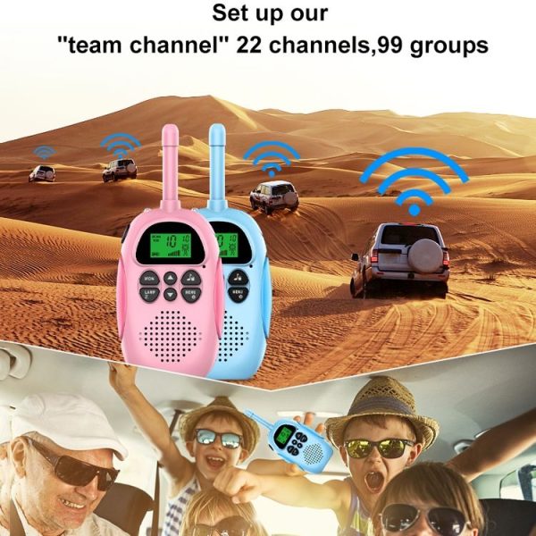 DJ100 Children Walkie-Talkie Wireless 3KM Call Outdoor Parent-Child Interactive Toy (1 Pink +1 Blue) - Image 5