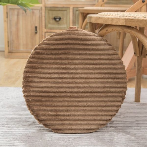 Flannel Round Cushion Dust Cover, Size: 40x40cm (Coffee Color)