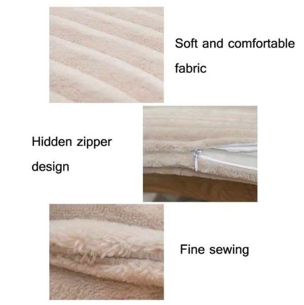 Flannel Round Cushion Dust Cover, Size: 40x40cm (Coffee Color) - Image 3