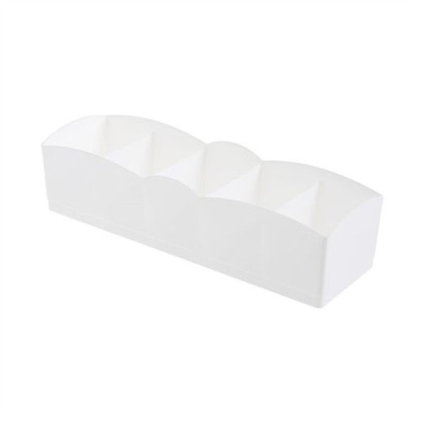 D1214 Wardrobe Storage Box Women Men Socks Bra Underwear Plastic Storage Basket (White) - Image 2