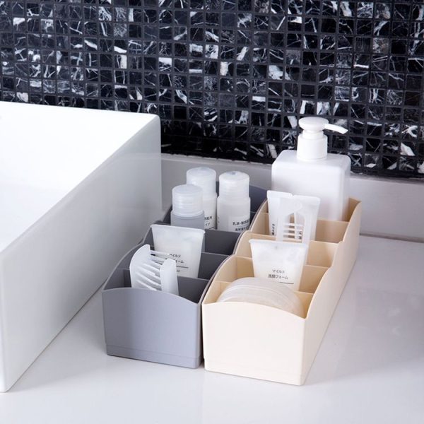 D1214 Wardrobe Storage Box Women Men Socks Bra Underwear Plastic Storage Basket (White) - Image 4