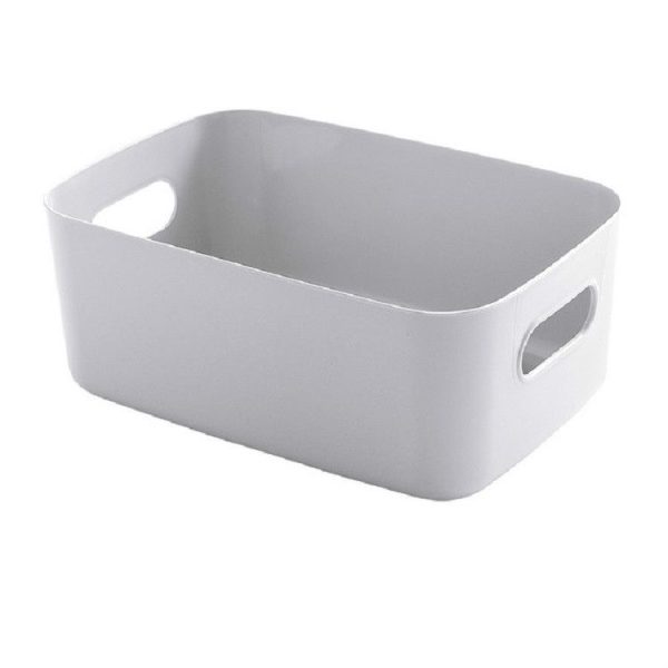 Desktop Storage Box Bathroom Kitchen Plastic Storage Basket Snacks Sundry Storage Basket Cosmetics Storage Basket (Gray) - Image 2