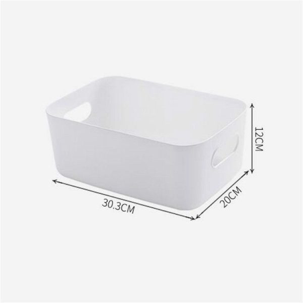 Desktop Storage Box Bathroom Kitchen Plastic Storage Basket Snacks Sundry Storage Basket Cosmetics Storage Basket (Gray) - Image 3