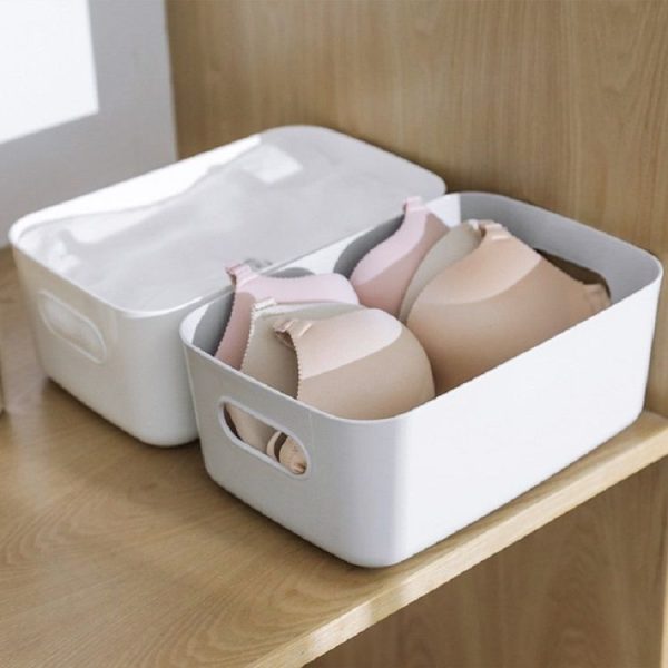 Desktop Storage Box Bathroom Kitchen Plastic Storage Basket Snacks Sundry Storage Basket Cosmetics Storage Basket (Gray) - Image 8