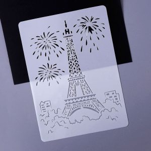 1 Paris Tower Construction Series Painting Template Theme City A4 Label Template