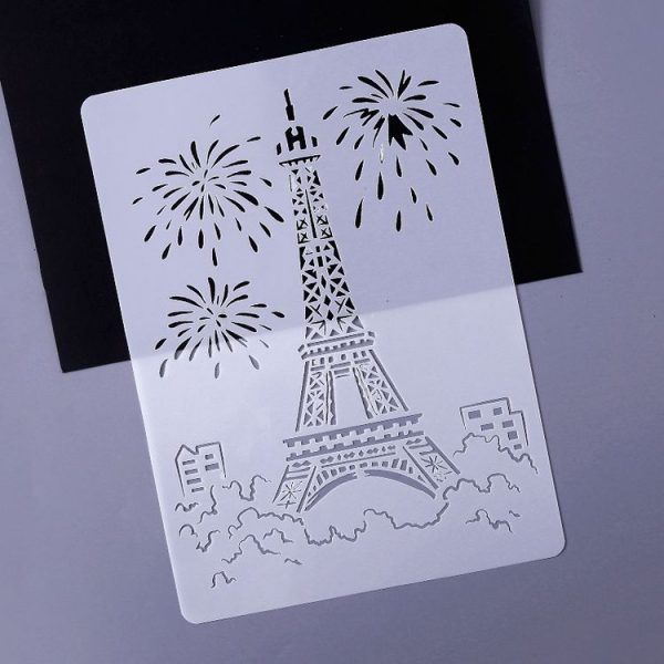 1 Paris Tower Construction Series Painting Template Theme City A4 Label Template