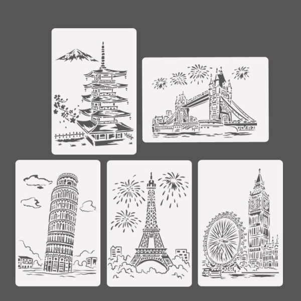1 Paris Tower Construction Series Painting Template Theme City A4 Label Template - Image 2