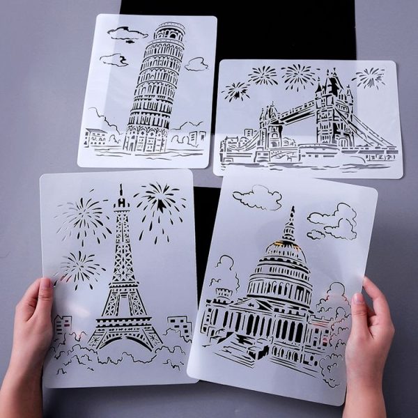 1 Paris Tower Construction Series Painting Template Theme City A4 Label Template - Image 4