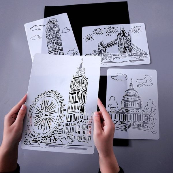 1 Paris Tower Construction Series Painting Template Theme City A4 Label Template - Image 5