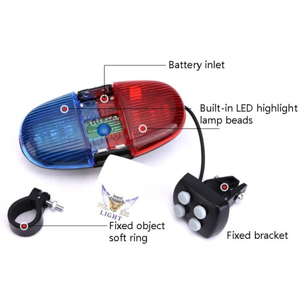 XC-325 Electronic Bell Bicycle Lamp 4 Tone Speaker - Image 2