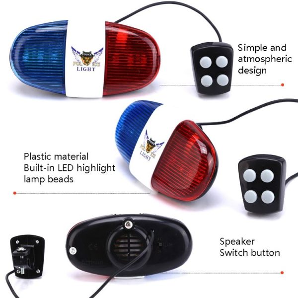 XC-325 Electronic Bell Bicycle Lamp 4 Tone Speaker - Image 3