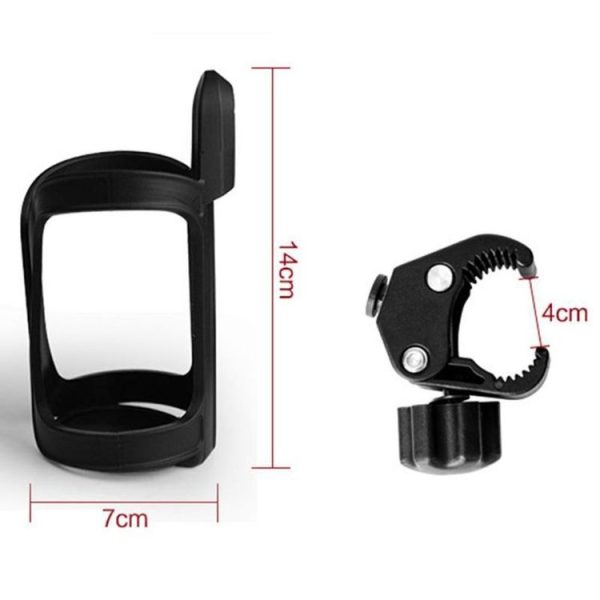 Baby Stroller Universal Cup Braking Bottle Rack Bicycle Kettles Cup Holder Bottle Rack (Black) - Image 3