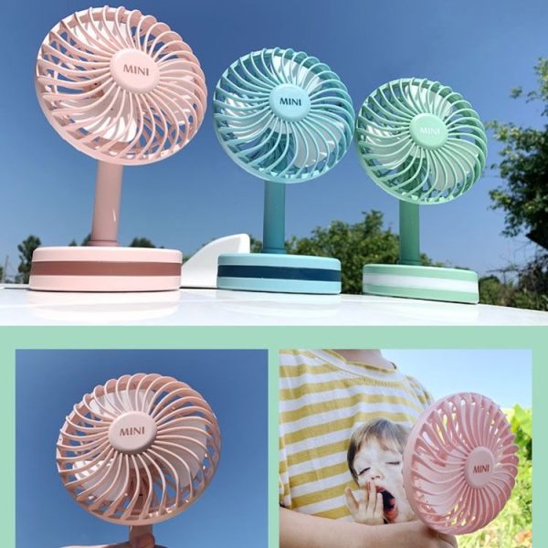 Summer Cool and Flipable Desktop Mini Fan (Sea Mist Blue) - Image 6
