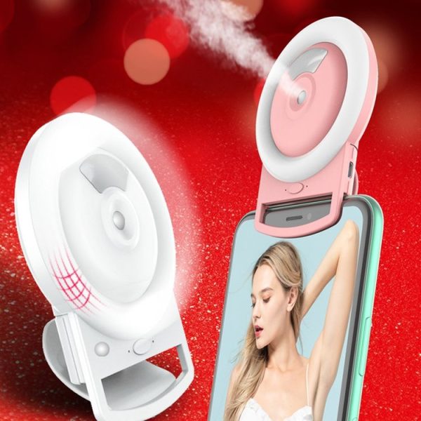 Live Mobile Phone Fill Light Comes With Humidifying Spray And Moisturizing LED Beauty Light (Pink) - Image 6