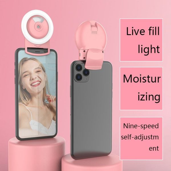 Live Mobile Phone Fill Light Comes With Humidifying Spray And Moisturizing LED Beauty Light (Pink) - Image 7