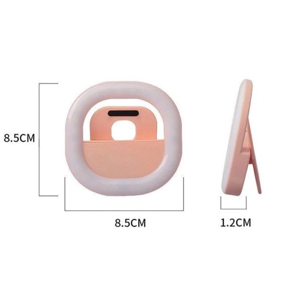 3 PCS Live Mobile Phone Selfie Fill Light LED Flashing Beauty Light, Colour: Square Pink - Image 3
