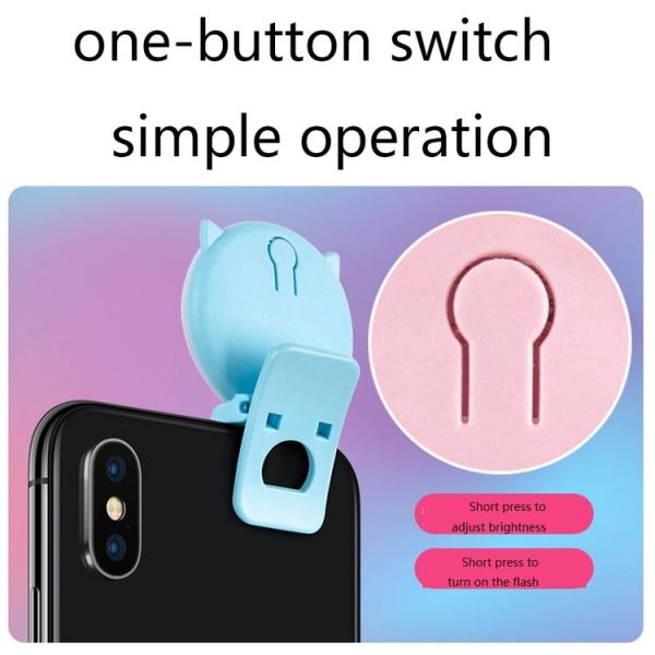3 PCS Beauty Selfie Round Live Clip External LED Cartoon Mobile Phone Mini Fill Light (Black) - Image 4