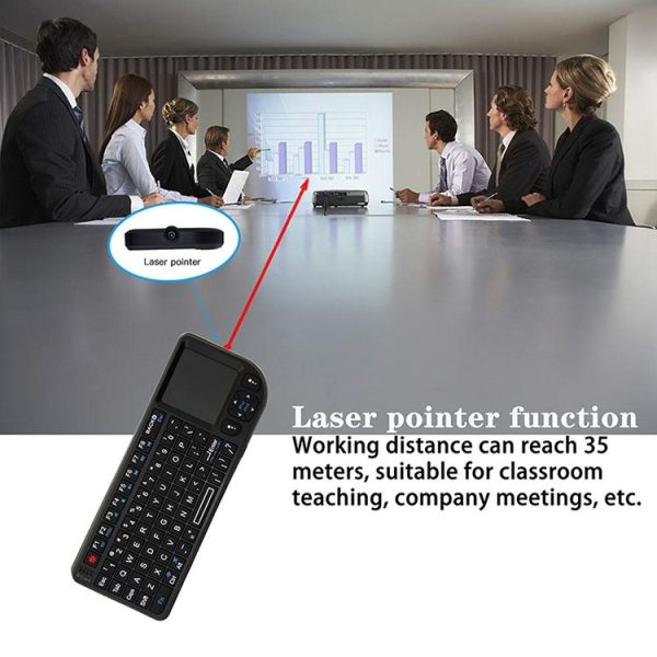 A8 Mini Wireless Mouse And Keyboard With Laser Touchpad Keyboard, Colour: English White Backlight - Image 4